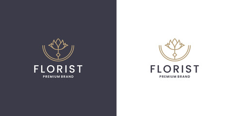 luxury flower branding logo design template