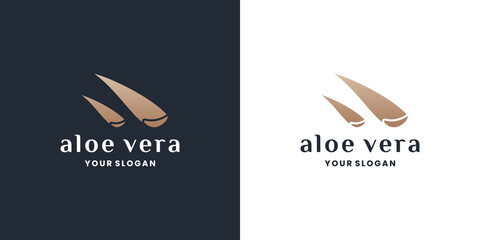 luxury aloe vera logo design for beauty care