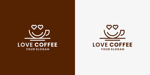 coffee cafe lovers logo design template
