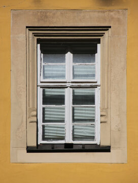 Renaissance window at the Beguines House facade in the old town of Kitzingen in Germany