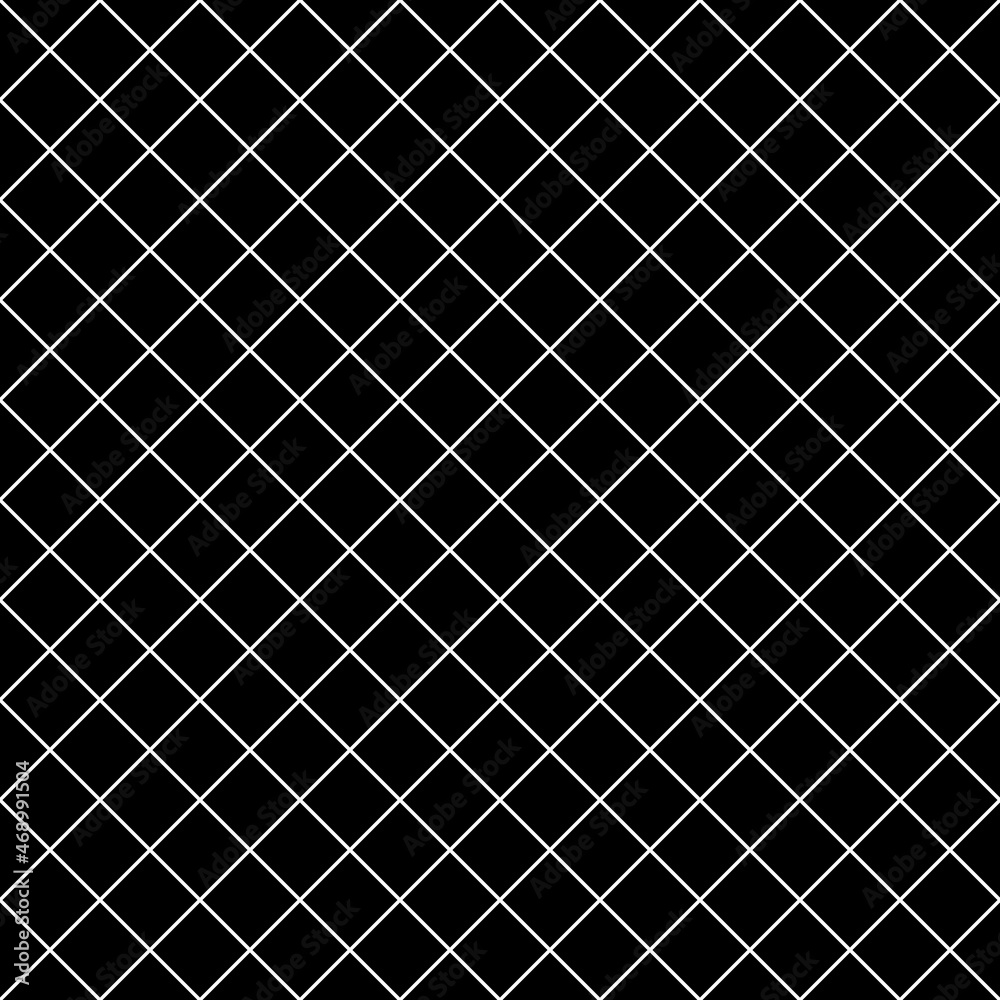 Aufkleber white diagonal grid on a black background. vector seamless mesh from the cells.