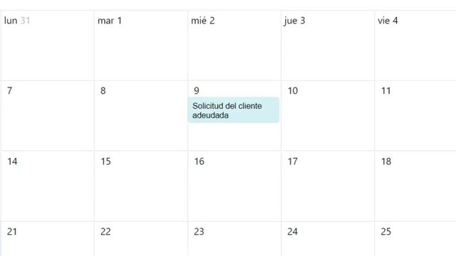 Spanish. Creating a Scheduled Calendar Reminder of Work Client Request Due Date in To Do List. Create Ad Hoc Employee Assignment Project Reminder Due Date Schedule Prompt in Personal Organizer Datebo