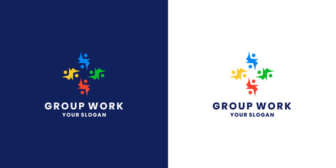 group work logo design for community