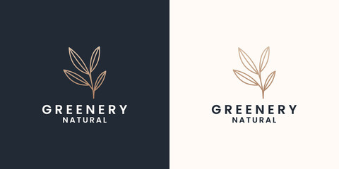 botanical greenery logo design for plant shop