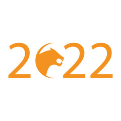 Vector tiger 2022. Year of the tiger 2022. Isolated. Drawn by hand. Cartoon