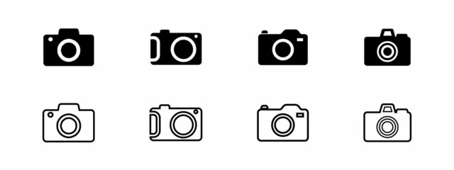 Camera icons vector isolated on white background.