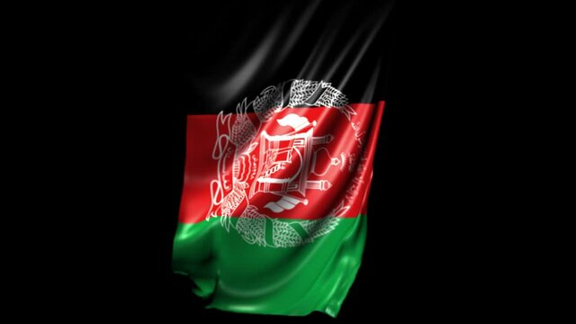 Afghanistan Flag Animation. Flag waving in the wind. Vertical framing.