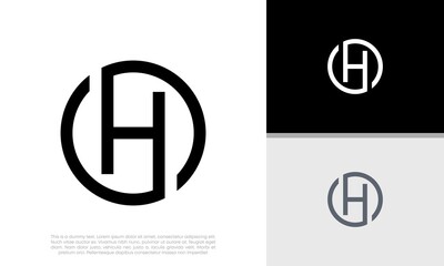 Initial H logo design. Innovative high tech logo template.