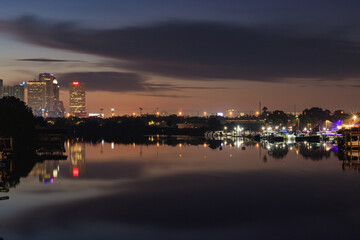Bridge view of Downtown Tampa, From the Columbus Drive Bridge, Long Exposure