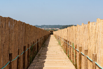 Fototapeta premium Bird observatory, Esmoriz Lagoon, Portugal
