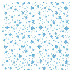Seamless pattern of snow drawn by hand on white background. Figure for textiles. Repeating texture.