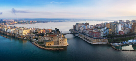 Fototapeta na wymiar Aerial view of Taranto city, Puglia. Italy