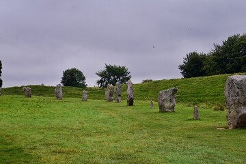 Avebury Stone Circle Henge monument standing in Wiltshire, southwest England, one of the best known...