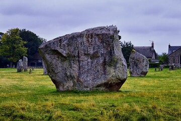 Avebury Stone Circle Henge monument standing in Wiltshire, southwest England, one of the best known...