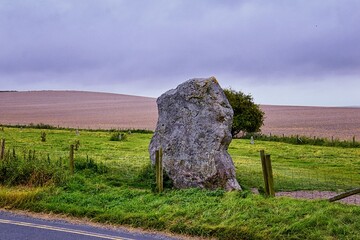 Avebury Stone Circle Henge monument standing in Wiltshire, southwest England, one of the best known...