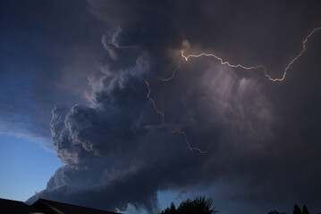 Thunderstorm with Lightening Over Red Bluff, California