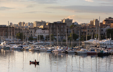 Fototapeta na wymiar Sea port of Taranto, Italy