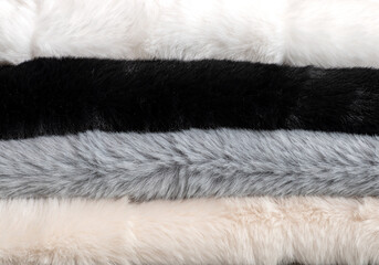 palette of eco fur. plain faux fur. rejection of natural fur