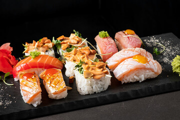 japanese food on the black stone