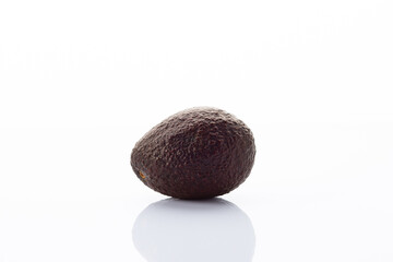 One avocado on a white background