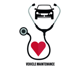 car engine, service maintenance concept. editable vector.
