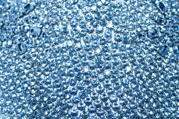 Close up macro shot of a pearls on a dress