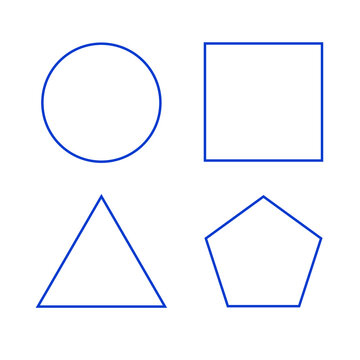 Ensemble de formes g&eacute;om&eacute;triques. Carr&eacute;, cercle, triangle, pentagone. Illustration vectorielle.