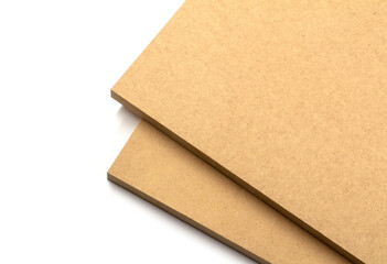 Mdf is a material used in dry conditions. The photo shows two plates of raw mdf.