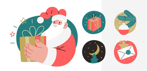 Web Santa - icons set for corporative website.