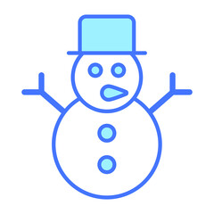 snow man icon, modern style Christmas and New Year line icon, Isolated winter holiday symbols
