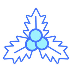 berries icon, modern style Christmas and New Year line icon, Isolated winter holiday symbols