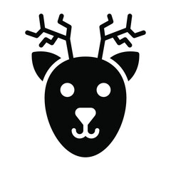 reindeer icon, modern style Christmas and New Year line icon, Isolated winter holiday symbols
