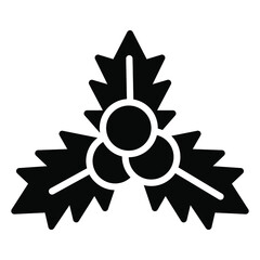 berries icon, modern style Christmas and New Year line icon, Isolated winter holiday symbols