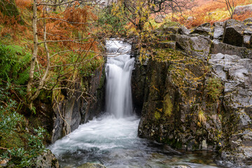 Ritsons Force Waterfall on Mosedale Beck in Mosedale in the Lake District, Cumbria, England