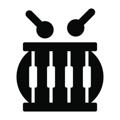 drum icon, modern style Christmas and New Year line icon, Isolated winter holiday symbols