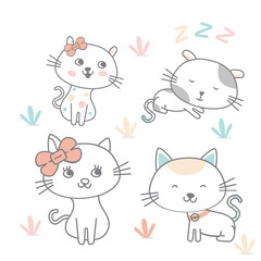 Cute cats collection design. Animal cats cartoon