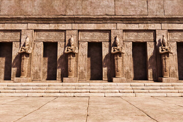 Ancient Egyptian architecture background. 3d rendering