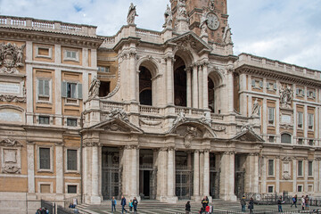 Fototapeta na wymiar The Basilica di Santa Maria Maggiore; Basilica of St. Mary Major, it is a Papal major basilica and the largest Catholic Marian church in Rome, Italy, 2015