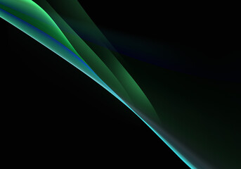 Abstract background waves. Black, green and blue abstract background for wallpaper or business card