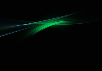 Abstract background waves. Black, green and blue abstract background for wallpaper or business card