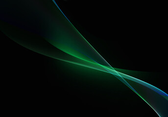 Abstract background waves. Black, green and blue abstract background for wallpaper or business card