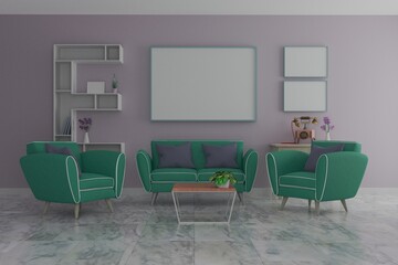 living room design. empty room design interior 3d render