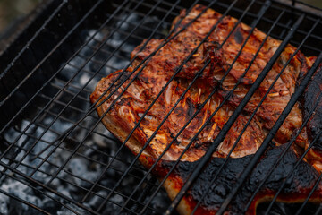 grilled chicken outdoor cooking charcoal grill nature