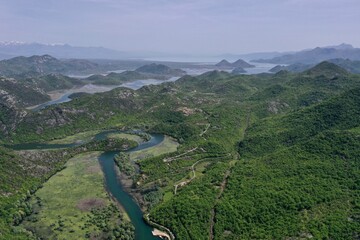 view of the mountains and river