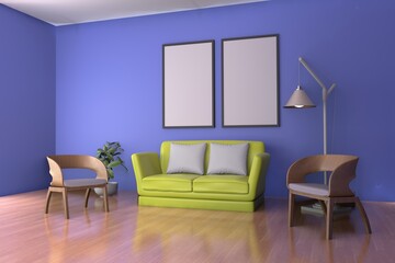 living room design. empty room design interior 3d render
