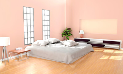 bedroom interior 3d render
