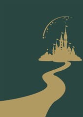 幻想的な城の背景素材　サンプルテキストなし