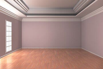 Empty room design interior 3d render
