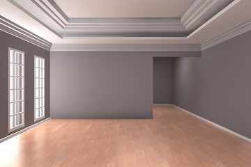 Empty room design interior 3d render
