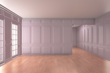 Empty room design interior 3d render
